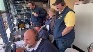 Michigan playbyplay voice Doug Karsch hands final call of Ohio State game to Jim Brandstatter [upl. by Ylrac]