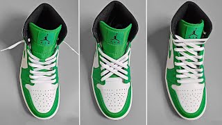 3 COOL WAYS TO LACE YOUR SHOES JORDANS 1 MID lacing tutorials [upl. by Allare]