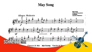 06  May Song  Suzuki Book 1  Violin Sheet Music Partitura para Violino [upl. by Judie]