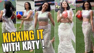 Katy Perrys SHOCKING Football Skills in Heels and Tight Skirt [upl. by Karissa938]