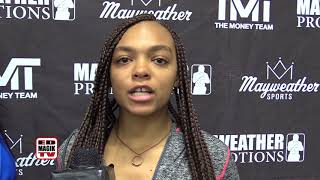 Czarina McCoy Professional Boxer Interview at Mayweather Boxing Club [upl. by Clorinde]