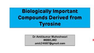 Biologically important Compounds Synthesized From Tyrosine  NEET PG  Biochemistry [upl. by Deeann]