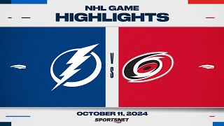 NHL Highlights  Lightning vs Hurricanes  October 11 2024 [upl. by Flora471]