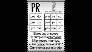 Sílabas Trabadas Pr pra pre pri pro pru alfabetización bavaropuntacana republicadominicana [upl. by Spoor]