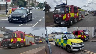 Make Pump 15 LONDON FIRE BRIGADE RESPONSE TO HOUSE FIRES IN DAGENHAM [upl. by Tsnre]