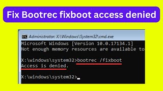 Bootrec Fixboot Access Denied Windows 1011 How to fix bootrec fixboot access is denied Easy fix [upl. by Clio]