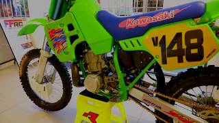 Restored Kawasaki KX500 2 Stroke MX Bike Walkaround  Pro Circuit Pipe [upl. by Sitelc]