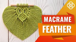 Macrame Feather Tutorial  Macrame Feather DIY  Macrame Feather for Beginners [upl. by Kate205]