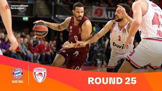 FC Bayern MunichOlympiacos Piraeus  Round 25 Highlights  202324 Turkish Airlines EuroLeague [upl. by Bonnette]