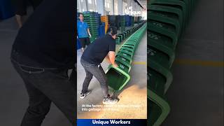 The process of turning plastic garbage cans  The workers do their job perfectly  machine shorts [upl. by Serena]