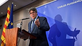 Lindépendantiste catalan Carles Puigdemont demande l’amnistie pour soutenir la gauche espagnole [upl. by Jumbala]