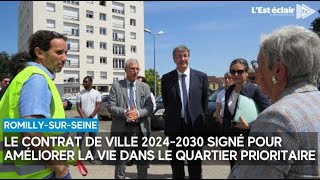 Le contrat de ville 20242030 signé à RomillysurSeine pour améliorer la vie dans le quartier [upl. by Arahas]