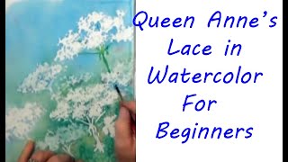 Easy Watercolor Flower Painting for Beginners Using Sponge and Masking [upl. by Lorette]