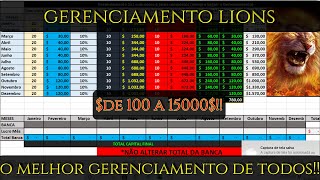 GERENCIAMENTO MILIONÁRIO O GERENCIAMENTO LIONS VA DE R 100 A R15000 E COM CONSISTÊNCIA [upl. by Glass543]