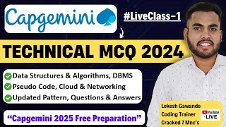 Capgemini Technical MCQ Questions amp Answers 2024  Capgemini Technical Assessment  Live Class1 [upl. by Bainbridge]