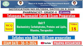 Telangana Pharmacist GradeII exam Preparation II Unit 9 II Unit 110 exam preparation [upl. by Isle630]