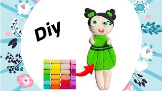 How to make a cute 💕 Doll 🪆 from clay ⁉️ [upl. by Rebekah]