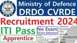 DRDO apprentice 2024  drdo apprenticeship 2024  drdo apprentice 2024 how to apply  drdo vacancy [upl. by Kired]