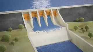 Seqwater explains How gated dams work animation [upl. by Minsat]