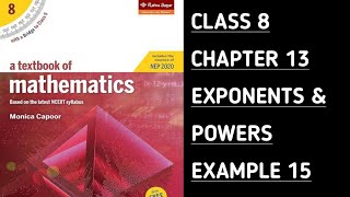 EXAMPLE 15  Ch13  EXPONENTS amp POWERS  Monica Capoor  Class 8 Ratna SagarMonica Capoor [upl. by Edrick]