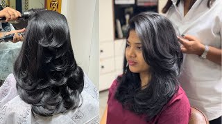 How To Round Layer Haircut ￼ step by step  full tutorial  with blowdry hair tutorial youtube ￼ [upl. by Alonso949]