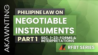 Negotiable Instruments Law Form and Interpretation Sec 123 [upl. by Benioff707]