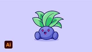 The BEST Adobe Illustrator Pokemon Tutorial  How To Draw Cute Oddish Step by Step [upl. by Patman374]