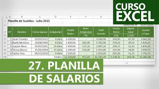 Curso de Excel 2024  Ejercicio 27 Planilla de salarios [upl. by Droffats25]