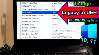 How to change Legacy to UEFI without reinstalling Windows 10 11 [upl. by Owades986]