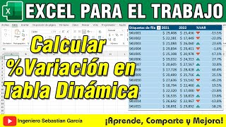 Porcentaje de Variación en una Tabla Dinámica [upl. by Steen]