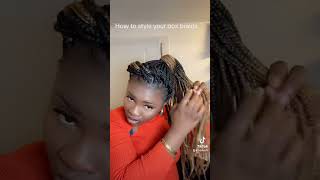 Styling box braids braidhairstylesforblackwomen hairstyles viralvideo [upl. by Eadas986]