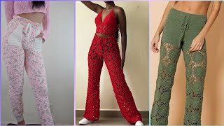 Very Attractive amp Trendy Crochet Trousers Designs Ideas 2024 [upl. by Nivlam371]