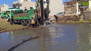 borewell water  सीटी मे 40 फीट पे 30 HP मोटर का पानी आया  amazing water  Radhika drilling [upl. by Nnayrb]