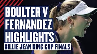 Highlights  Katie Boulter v Leylah Fernandez  GB v Canada  Billie Jean King Cup Finals 2024  LTA [upl. by Hathaway970]