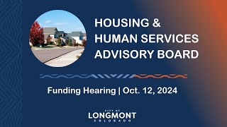 Longmont Human Services Funding Hearing Pt 1  Health amp WellBeing  Oct 12 2024 [upl. by Willi]