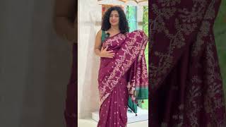 Floral Jaal Patterned Noil Tussar Finish Saree  YNG382 trending ahambotique saree aham [upl. by Backler]