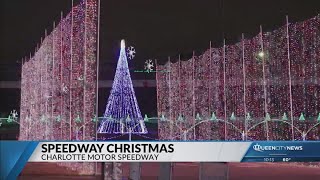 Behind the scenes look at setup for Speedway Christmas lights [upl. by Sldney989]