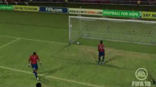 FIFA 10 PS3 Free kick through legs of keeper by Sessegnon [upl. by Katsuyama]