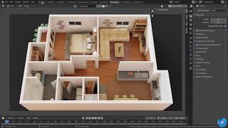 How to make 3d floor plan in Blender  Best method Modeling [upl. by Anh577]