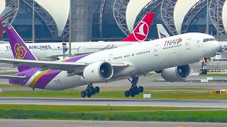 2 HOURS of THE BEST CLOSE UP BANGKOK Plane Spotting  B747B777B727A350A330B737 BKKVTBS [upl. by Rehm560]