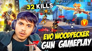 32 Kill With New Evo Woodpecker Lvl 7 Solo Vs Squad Gameplay 😱 Kaal Yt  Free Fire [upl. by Tilney906]