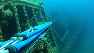 Spearfishing in Lesvos Greece amp Quick view of the Shipwreck at Cape Korakas [upl. by Lauree199]