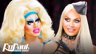 The Pit Stop S16 E08 🏁 Trixie Mattel amp Sasha Colby Serve and Snatch  RuPaul’s Drag Race S16 [upl. by Newell212]