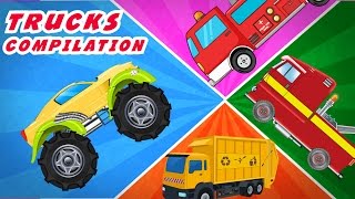 Trucks Compilation  Fire Truck  Monster truck  Garbage Truck  Tow Truck [upl. by Nidnerb]