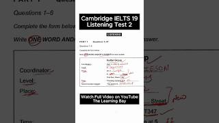 Boost Your IELTS Listening Score  Cambridge 19 Test Tips in 1 Minute [upl. by Legnaleugim97]