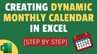 Creating Dynamic Monthly Calendar in Excel Interactive Calendar [upl. by Aicilra]