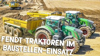 TRAKTOREN von FENDT im BaustellenEinsatz  Maaßen Tiefbau  Caterpillar Bagger [upl. by Ijar]