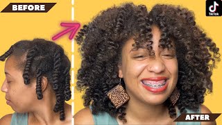 COCOON CURLS ON NATURAL HAIR HEATLESS CURLS HACK…IM SHOOK [upl. by Mel]