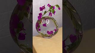 Purple Bougainville Flower Arrangement in a Clear Glass Vase [upl. by Einneb]