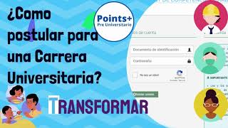 ¿Cómo postular para una carrera universitaria TEST TRANSFORMAR [upl. by Packston201]